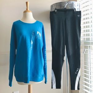 VS PINK Everyday Crewneck Sweatshirt & Legging SET Size Medium